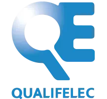 Logo label Qualifelec destiné aux travaux électriques et énergétiques, certification détenue par Cap Soleil Energie